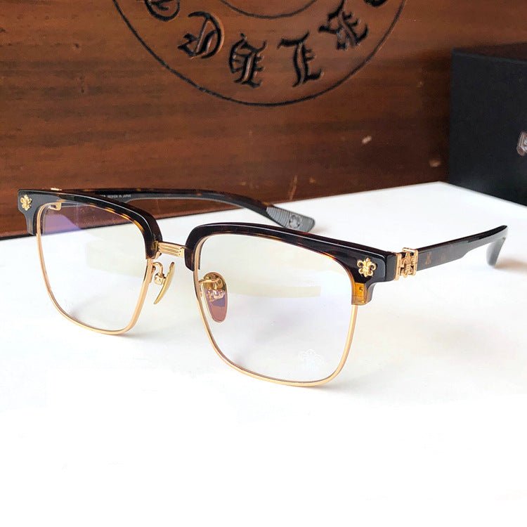 Fashion Pure Titanium Browline Semi - Rimless Optical Glasses with Acetate Frame – CH8084 - HP eyeglasses