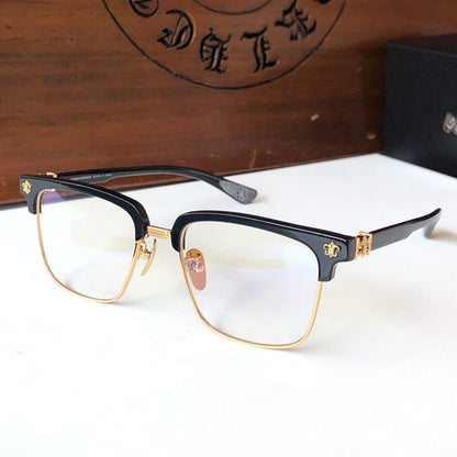 Fashion Pure Titanium Browline Semi - Rimless Optical Glasses with Acetate Frame – CH8084 - HP eyeglasses