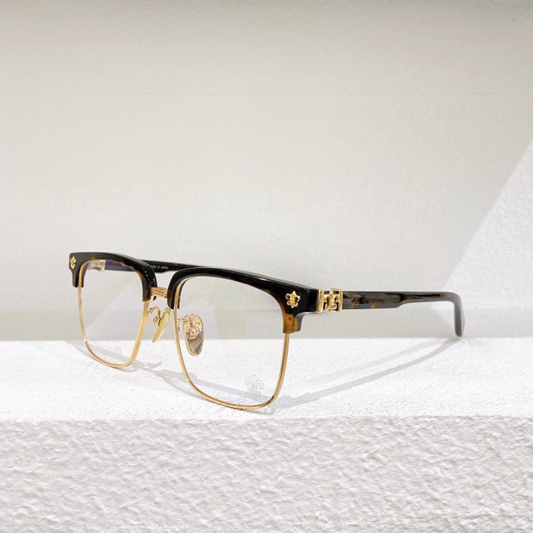 Fashion Pure Titanium Browline Semi - Rimless Optical Glasses with Acetate Frame – CH8084 - HP eyeglasses