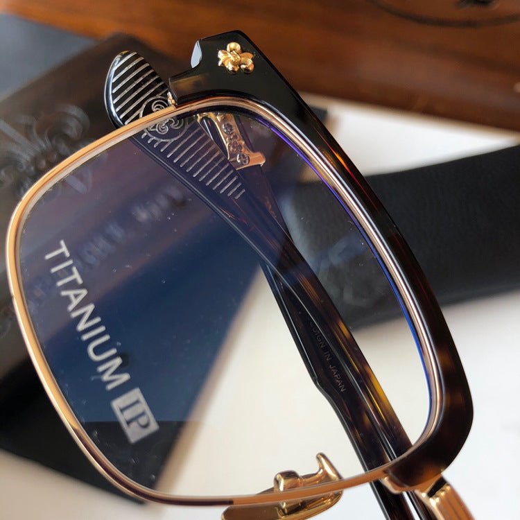Fashion Pure Titanium Browline Semi - Rimless Optical Glasses with Acetate Frame – CH8084 - HP eyeglasses