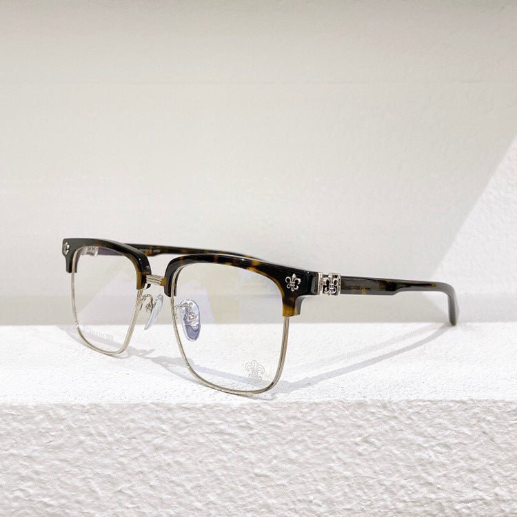 Fashion Pure Titanium Browline Semi - Rimless Optical Glasses with Acetate Frame – CH8084 - HP eyeglasses
