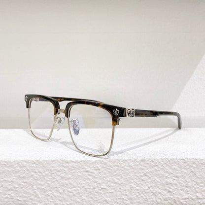 Fashion Pure Titanium Browline Semi - Rimless Optical Glasses with Acetate Frame – CH8084 - HP eyeglasses