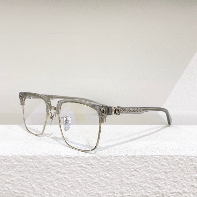 Fashion Pure Titanium Browline Semi - Rimless Optical Glasses with Acetate Frame – CH8084 - HP eyeglasses
