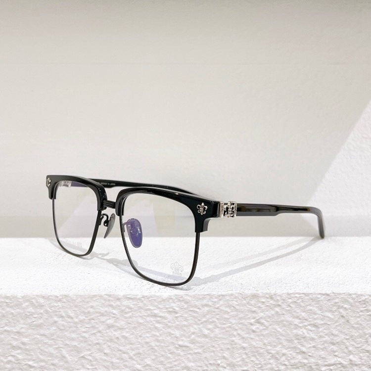 Fashion Pure Titanium Browline Semi - Rimless Optical Glasses with Acetate Frame – CH8084 - HP eyeglasses
