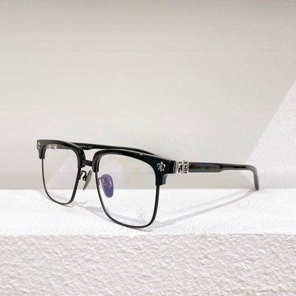 Fashion Pure Titanium Browline Semi - Rimless Optical Glasses with Acetate Frame – CH8084 - HP eyeglasses