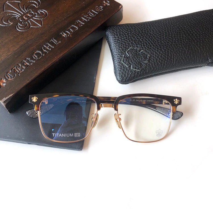 Fashion Pure Titanium Browline Semi - Rimless Optical Glasses with Acetate Frame – CH8084 - HP eyeglasses