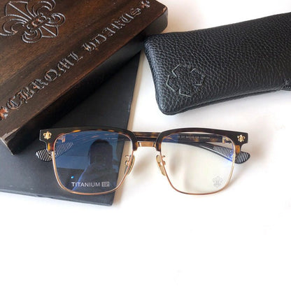 Fashion Pure Titanium Browline Semi - Rimless Optical Glasses with Acetate Frame – CH8084 - HP eyeglasses