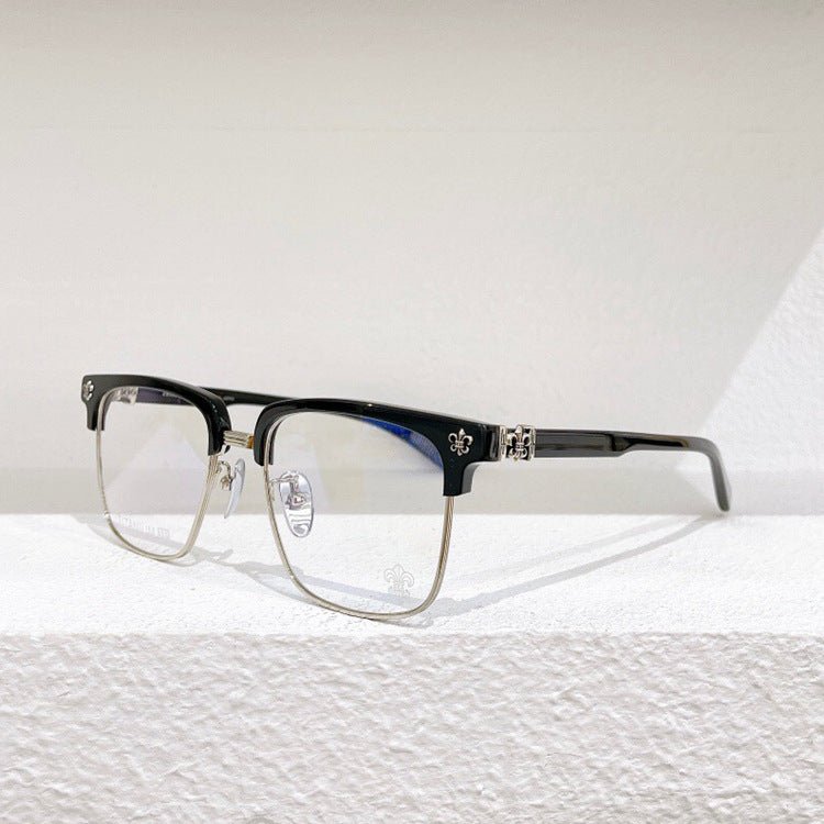 Fashion Pure Titanium Browline Semi - Rimless Optical Glasses with Acetate Frame – CH8084 - HP eyeglasses