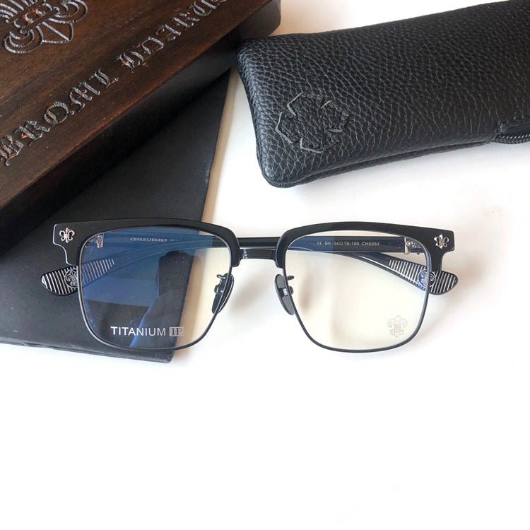 Fashion Pure Titanium Browline Semi - Rimless Optical Glasses with Acetate Frame – CH8084 - HP eyeglasses