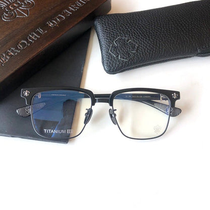 Fashion Pure Titanium Browline Semi - Rimless Optical Glasses with Acetate Frame – CH8084 - HP eyeglasses
