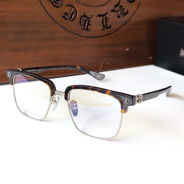 Fashion Pure Titanium Browline Semi - Rimless Optical Glasses with Acetate Frame – CH8084 - HP eyeglasses