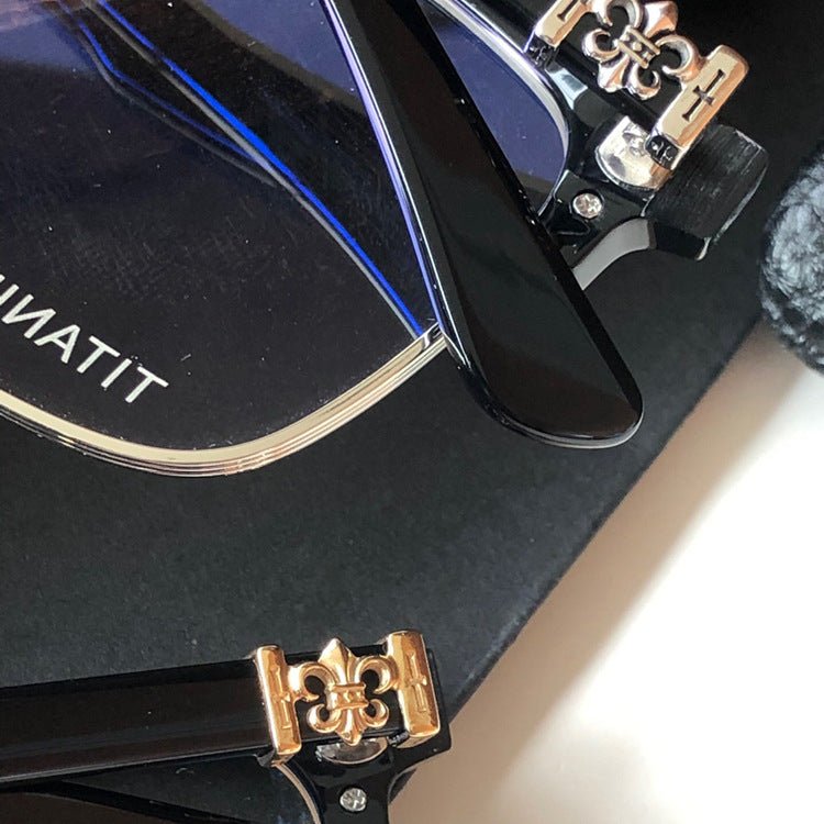 Fashion Pure Titanium Browline Semi - Rimless Optical Glasses with Acetate Frame – CH8084 - HP eyeglasses