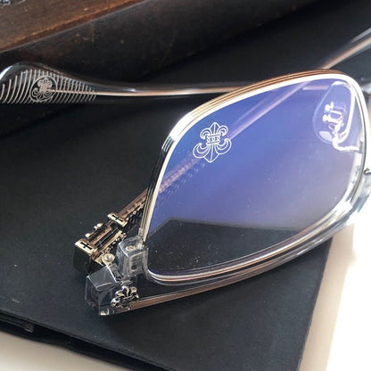 Fashion Pure Titanium Browline Semi - Rimless Optical Glasses with Acetate Frame – CH8084 - HP eyeglasses