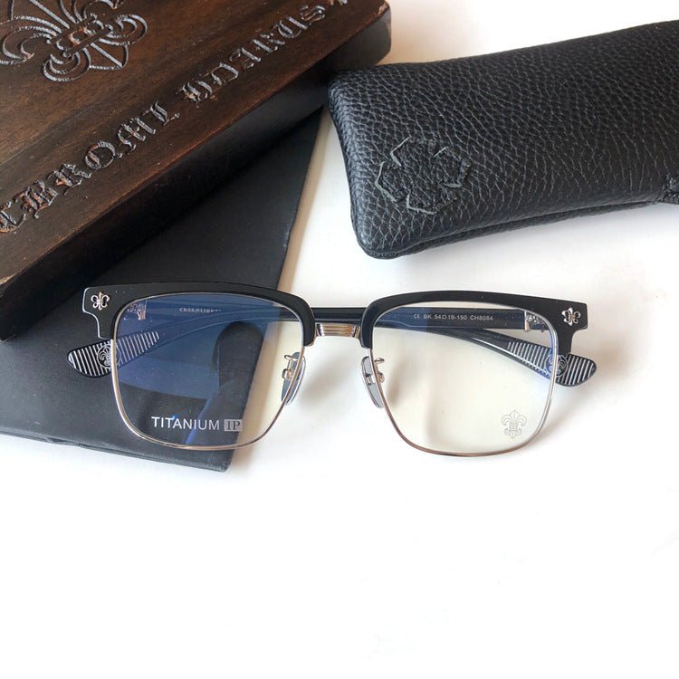 Fashion Pure Titanium Browline Semi - Rimless Optical Glasses with Acetate Frame – CH8084 - HP eyeglasses