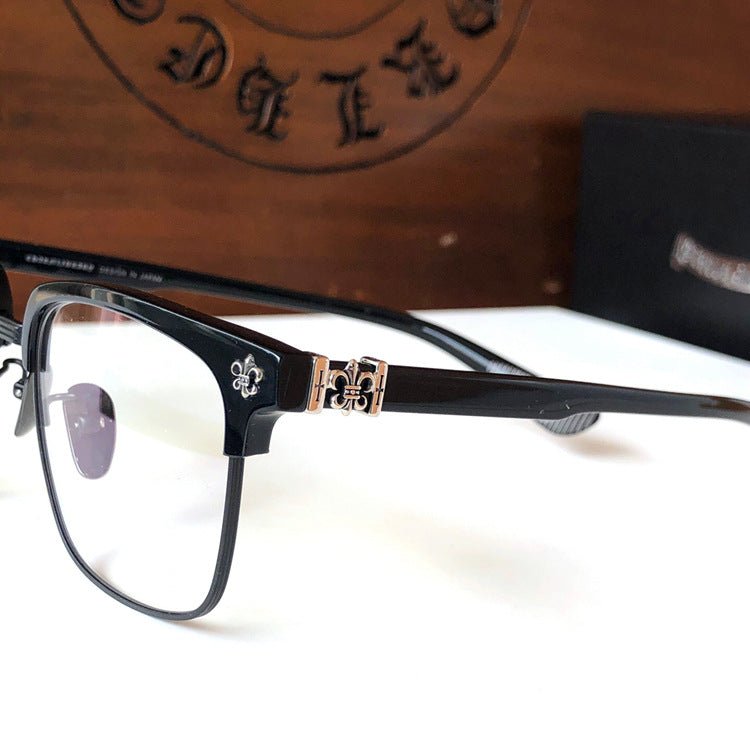 Fashion Pure Titanium Browline Semi - Rimless Optical Glasses with Acetate Frame – CH8084 - HP eyeglasses