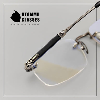 Frameless EyeGlasses for Business | Titanium and Acetate Blend Frame - EO - 699 - HP eyeglasses