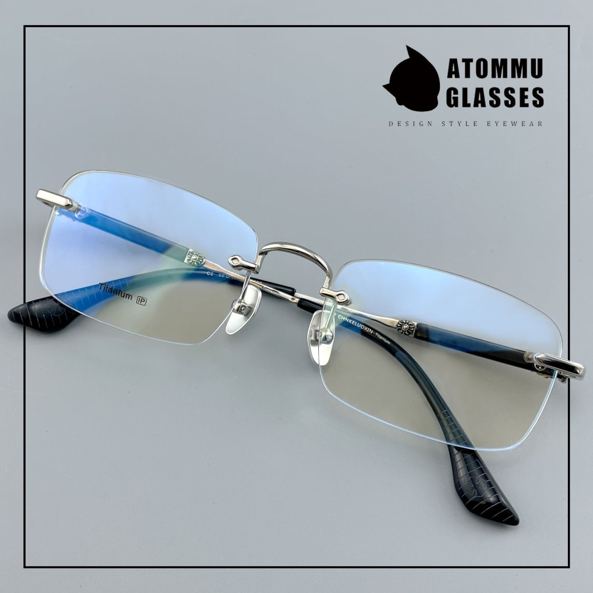 Frameless EyeGlasses for Business | Titanium and Acetate Blend Frame - EO - 699 - HP eyeglasses