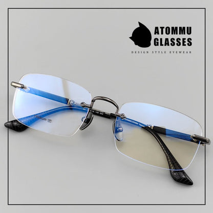 Frameless EyeGlasses for Business | Titanium and Acetate Blend Frame - EO - 699 - HP eyeglasses