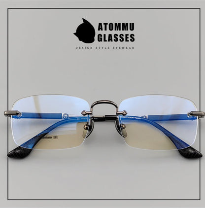Frameless EyeGlasses for Business | Titanium and Acetate Blend Frame - EO - 699 - HP eyeglasses