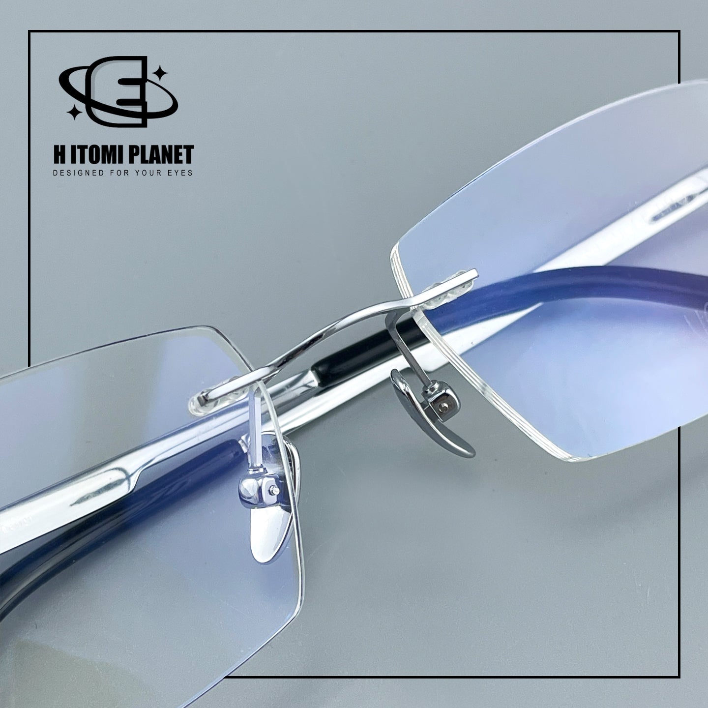 Pure Titanium Rimless Glasses for Men & Women | Ultra-Light Business Prescription Eyeglasses EO-6001