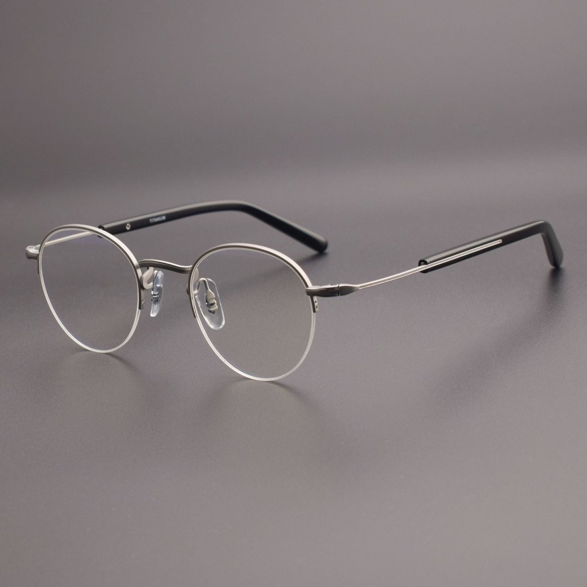 GMS - 110 Titanium Semi - Rimless Round Glasses – MASUNAGA Same Style - HP eyeglasses