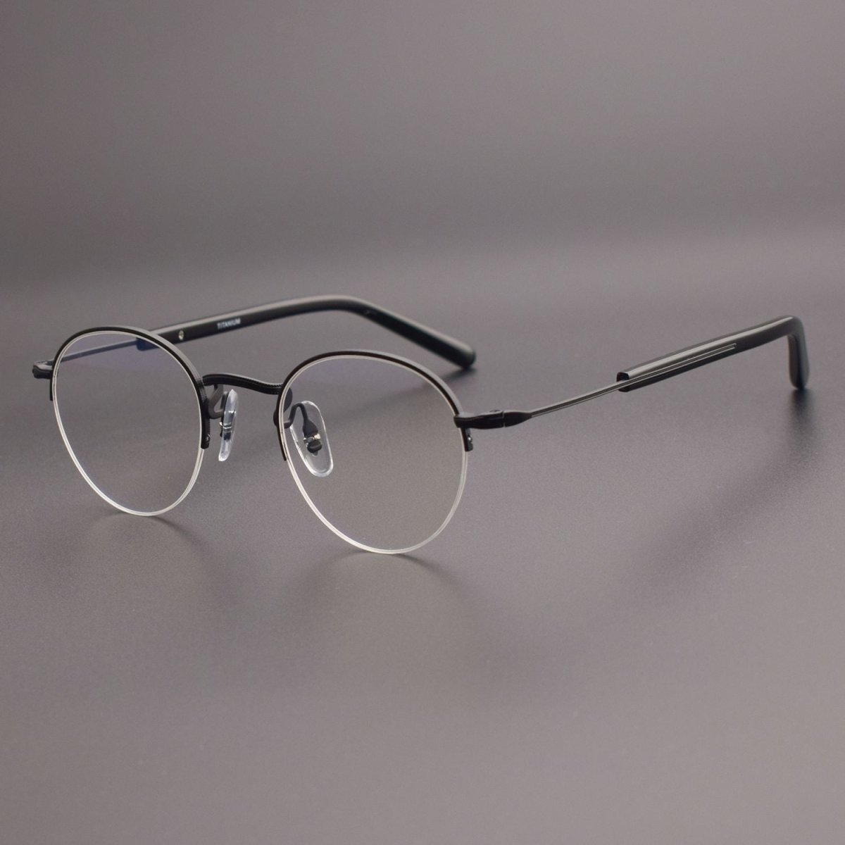 GMS - 110 Titanium Semi - Rimless Round Glasses – MASUNAGA Same Style - HP eyeglasses