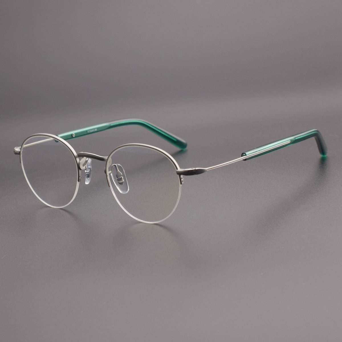 GMS - 110 Titanium Semi - Rimless Round Glasses – MASUNAGA Same Style - HP eyeglasses