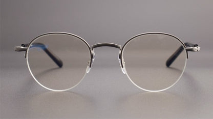 GMS - 110 Titanium Semi - Rimless Round Glasses – MASUNAGA Same Style - HP eyeglasses