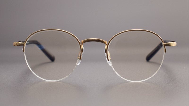 GMS - 110 Titanium Semi - Rimless Round Glasses – MASUNAGA Same Style - HP eyeglasses