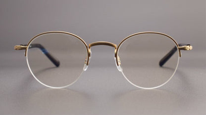 GMS - 110 Titanium Semi - Rimless Round Glasses – MASUNAGA Same Style - HP eyeglasses