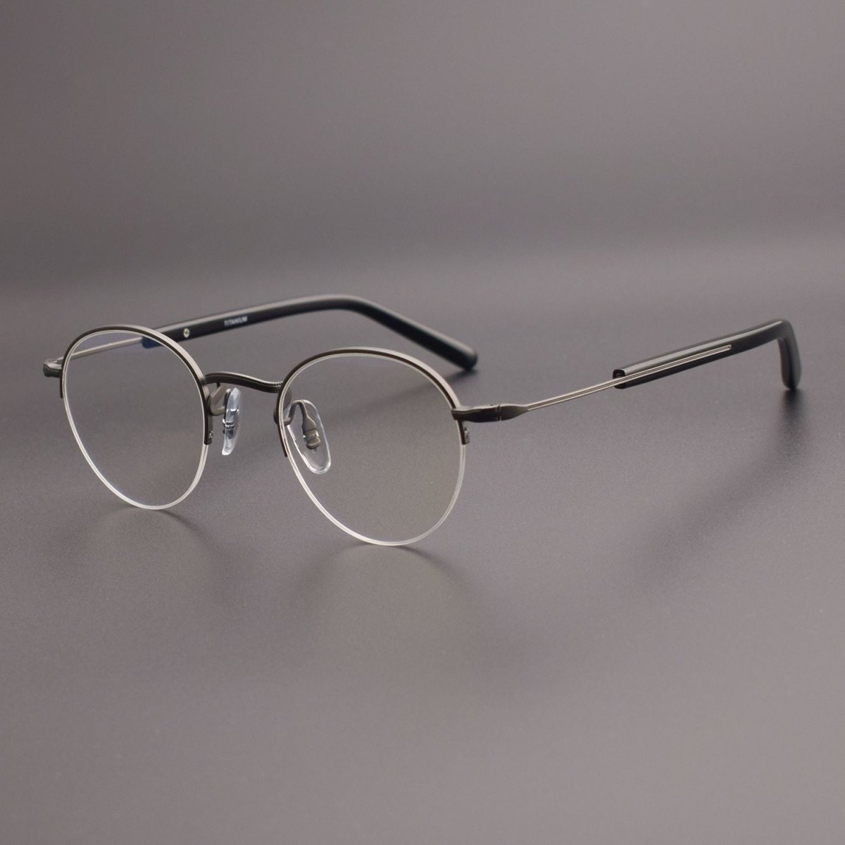 GMS - 110 Titanium Semi - Rimless Round Glasses – MASUNAGA Same Style - HP eyeglasses