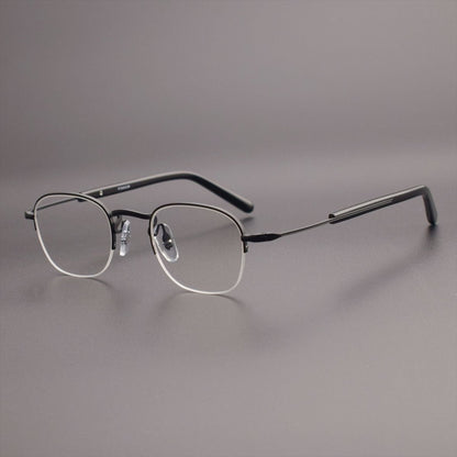GMS - 112 Titanium Semi - Rimless Square Glasses – MASUNAGA Same Style Japanese Small Frame - HP eyeglasses