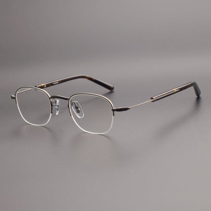 GMS - 112 Titanium Semi - Rimless Square Glasses – MASUNAGA Same Style Japanese Small Frame - HP eyeglasses