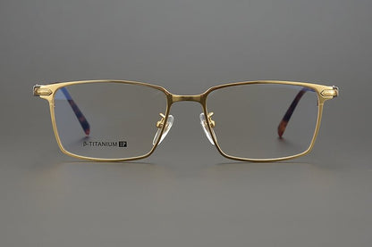 GOLDLA Handmade Pure Titanium Square Glasses | Gothic Style Full Frame Eyeglasses for Men & Women – Ultra - Light High Prescription Ready - HP eyeglasses