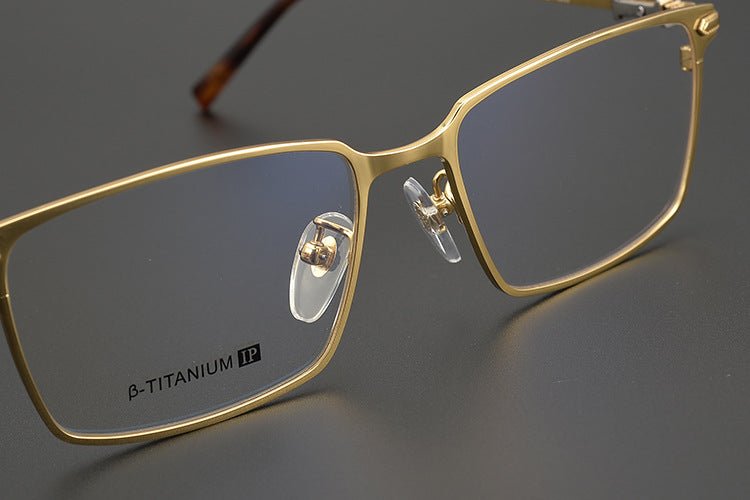 GOLDLA Handmade Pure Titanium Square Glasses | Gothic Style Full Frame Eyeglasses for Men & Women – Ultra - Light High Prescription Ready - HP eyeglasses