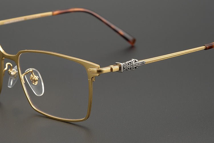 GOLDLA Handmade Pure Titanium Square Glasses | Gothic Style Full Frame Eyeglasses for Men & Women – Ultra - Light High Prescription Ready - HP eyeglasses