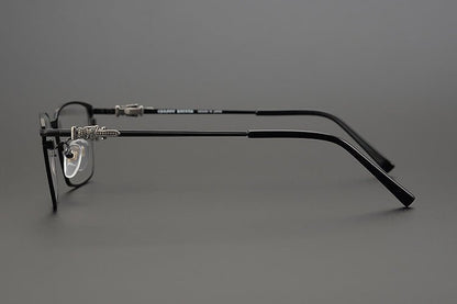 GOLDLA Handmade Pure Titanium Square Glasses | Gothic Style Full Frame Eyeglasses for Men & Women – Ultra - Light High Prescription Ready - HP eyeglasses