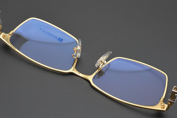 GOLDLA Handmade Pure Titanium Square Glasses | Gothic Style Full Frame Eyeglasses for Men & Women – Ultra - Light High Prescription Ready - HP eyeglasses