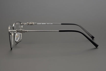 GOLDLA Handmade Pure Titanium Square Glasses | Gothic Style Full Frame Eyeglasses for Men & Women – Ultra - Light High Prescription Ready - HP eyeglasses