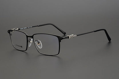 GOLDLA Handmade Pure Titanium Square Glasses | Gothic Style Full Frame Eyeglasses for Men & Women – Ultra - Light High Prescription Ready - HP eyeglasses