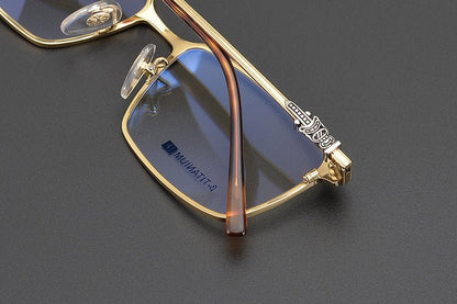 GOLDLA Handmade Pure Titanium Square Glasses | Gothic Style Full Frame Eyeglasses for Men & Women – Ultra - Light High Prescription Ready - HP eyeglasses