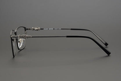 GOLDLA Handmade Pure Titanium Square Glasses | Gothic Style Full Frame Eyeglasses for Men & Women – Ultra - Light High Prescription Ready - HP eyeglasses