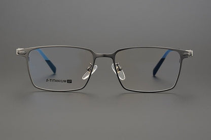 GOLDLA Handmade Pure Titanium Square Glasses | Gothic Style Full Frame Eyeglasses for Men & Women – Ultra - Light High Prescription Ready - HP eyeglasses