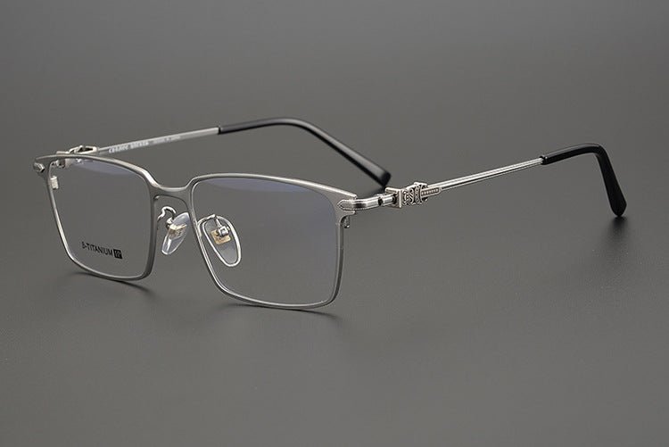 GOLDLA Handmade Pure Titanium Square Glasses | Gothic Style Full Frame Eyeglasses for Men & Women – Ultra - Light High Prescription Ready - HP eyeglasses