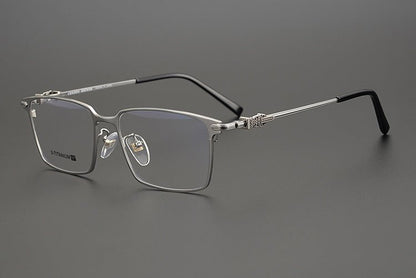 GOLDLA Handmade Pure Titanium Square Glasses | Gothic Style Full Frame Eyeglasses for Men & Women – Ultra - Light High Prescription Ready - HP eyeglasses