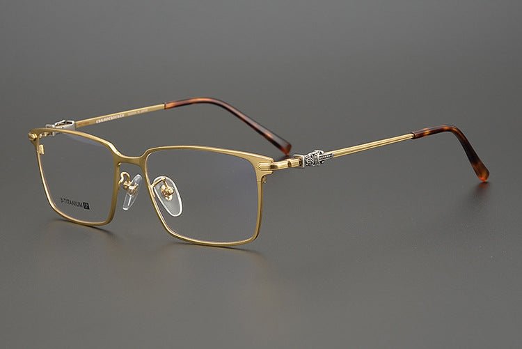 GOLDLA Handmade Pure Titanium Square Glasses | Gothic Style Full Frame Eyeglasses for Men & Women – Ultra - Light High Prescription Ready - HP eyeglasses