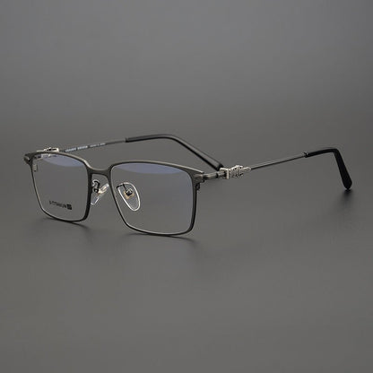 GOLDLA Handmade Pure Titanium Square Glasses | Gothic Style Full Frame Eyeglasses for Men & Women – Ultra - Light High Prescription Ready - HP eyeglasses