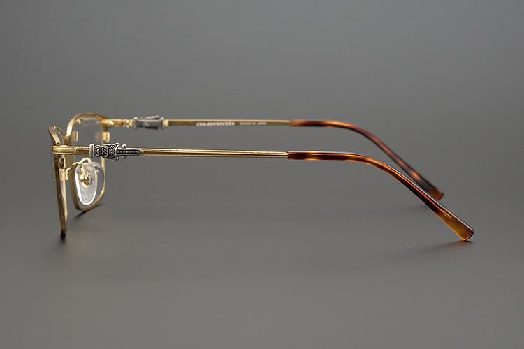 GOLDLA Handmade Pure Titanium Square Glasses | Gothic Style Full Frame Eyeglasses for Men & Women – Ultra - Light High Prescription Ready - HP eyeglasses