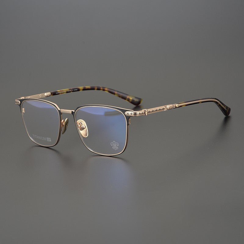 Gothic - Inspired Full Rim Square Eyeglasses – Japanese Handcrafted Ultra - Light Titanium & Acetate Frame for Men & Women - HP eyeglasses