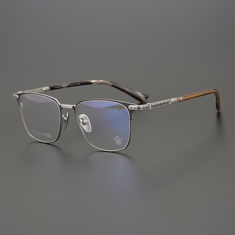 Gothic - Inspired Full Rim Square Eyeglasses – Japanese Handcrafted Ultra - Light Titanium & Acetate Frame for Men & Women - HP eyeglasses